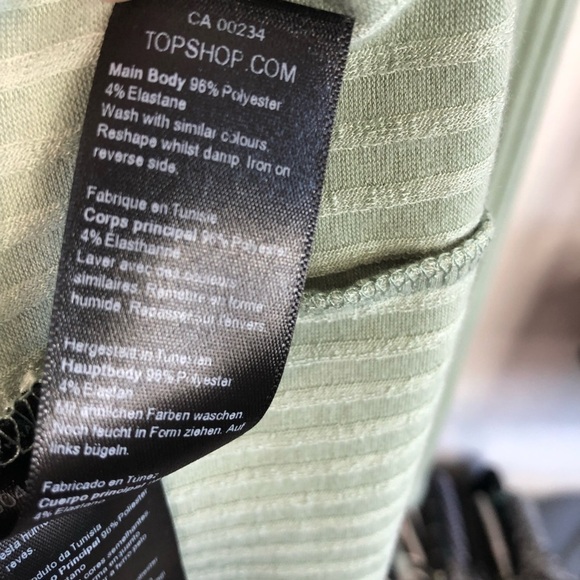 Topshop Ribbed Sage Green Cutout Bodycon Dress - Picture 4 of 6